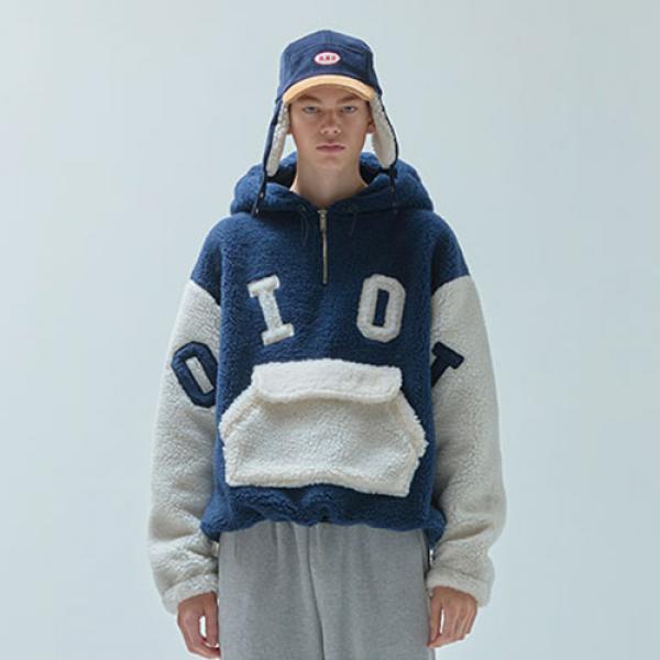 양털 BIG LOGO FAKE FUR ANORAK_navy